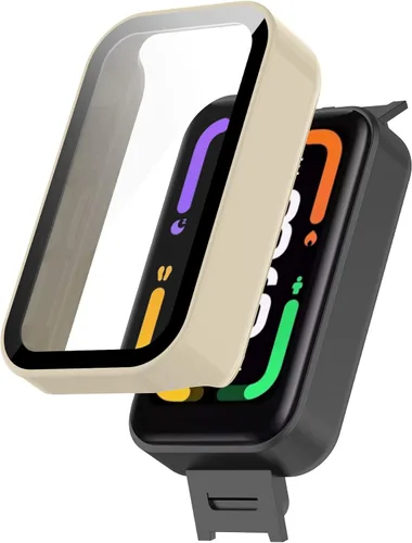 Vista 9 de Senter - Funda protectora de pantalla de vidrio templado integrado compatible con Redmi Smart Band Pro, carcasa rígida de policarbonato ultrafina 6