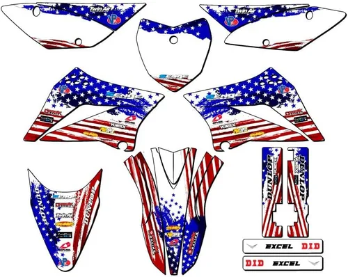 Vista 6 de Kit de base gráfica KLX 110 Merica Grey Senge 2010-2025 compatible con Kawasaki