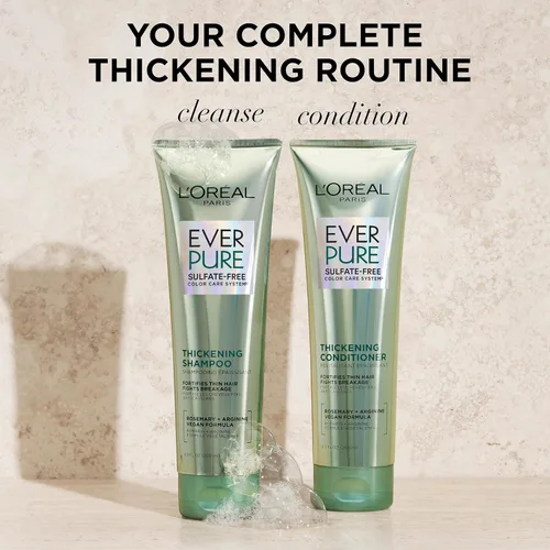 Vista 7 de L'Oreal Paris Champú y acondicionador espesante sin sulfato, espesa y fortalece el cabello fino y frágil, EverPure, 1 kit de cuidado del cabello