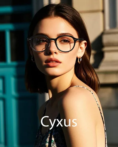 Vista 2 de Cyxus Gafas de luz azul para mujer, redondas, para computadora, con bloqueo de rayos azules, marco Tr90, antideslumbrante, tensión Round blue