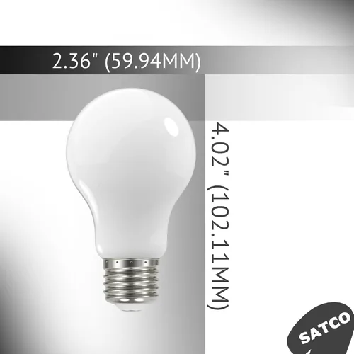 Vista 6 de Satco S12420-Bombilla LED A19 de 8.2 W, blanco suave, 90 CRI, 3000K, 120 voltios (paquete de 24)