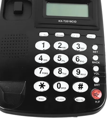 Vista 8 de Teléfono fijo con cable, botones grandes mejorados, pantalla de identificación de llamadas para personas mayores, hogar, oficina, hotel, color negro