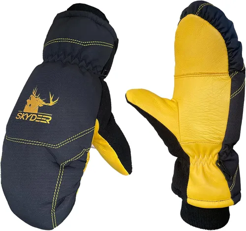 Vista 9 de SKYDEER Guantes de esquí súper cálidos con piel de ciervo suave y aislamiento Thinsulate de 150 G 3M (SD8753M)