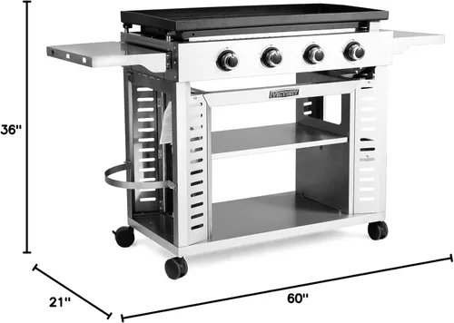 Vista 7 de BBQGUYS Victory Plancha de propano de 36 pulgadas, 4 quemadores, plancha de gas propano LP