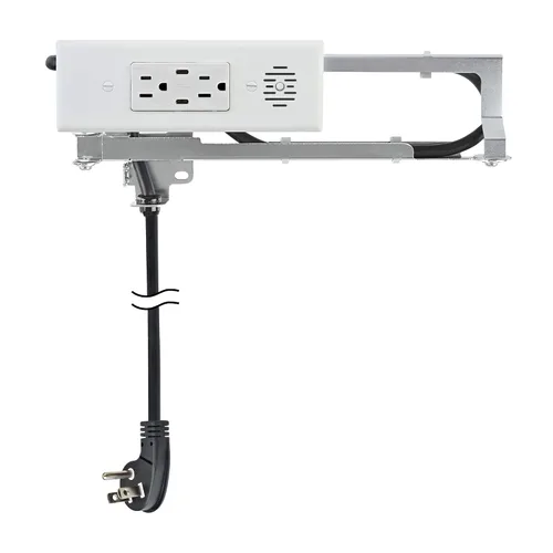 Vista 8 de Docking Drawer Toma de corriente con cuchilla en el cajón, apagado de seguridad integrado, (2) USB-A y (2) 15 amperios de CA, negro