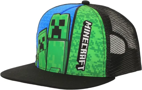 Vista 3 de Minecraft Creepers & Logo Youth Trucker Hat Multicolor, Multi colorido