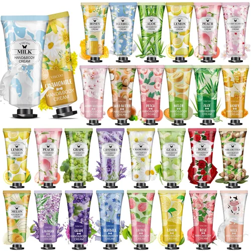 Vista 12 de VISCOO Paquete de 7 regalos de crema de manos para mujeres, regalo de agradecimiento para profesores, regalos de graduación, mini loción hidratante