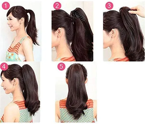 Vista 6 de Fut - Extensiones de pelo largo y lacio con broche, cola de caballo para mujer (21 pulgadas)