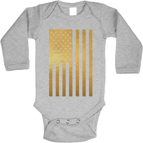 Vista 20 de Tcombo Bandera americana negra envejecida - Body de Estados Unidos Negro - Lámina dorada
