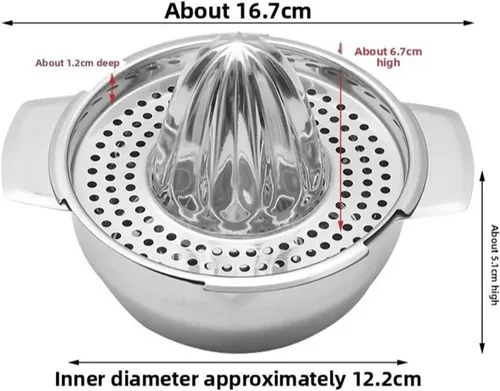 Vista 6 de Exprimidor manual de limón y naranja de acero inoxidable - Mini herramienta de cocina portátil para uso doméstico