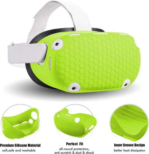 Vista 2 de for Oculus Quest 2 Accessories, Quest 2 VR Silicone face Cover, VR Shell Cover,Quest 2 Touch Controller Grip Cover,Protective Lens Cover,Disposable