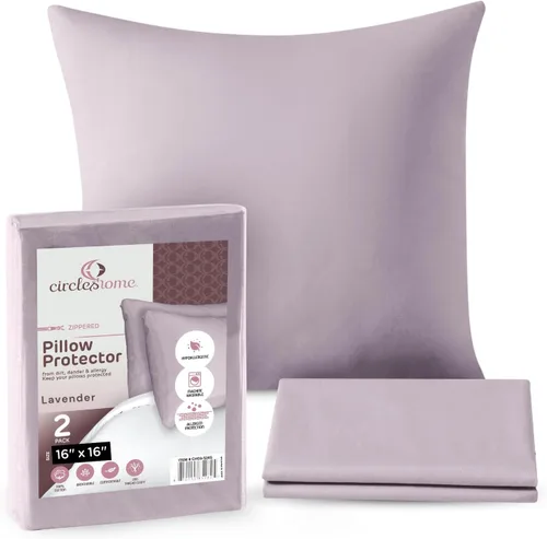 Vista 19 de CIRCLESHOME Protectores de almohada europeos – Fundas de almohada 100% algodón transpirable – Fundas de almohada cuadradas de 26 x 26 pulgadas