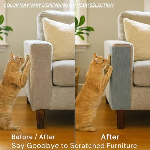 Vista 3 de Tapete rascador para gatos (paquete de 3), rascador de pared de gato de 23.6 x 11.8 pulgadas, versátil autoadhesivo, reemplazo fácil de usar