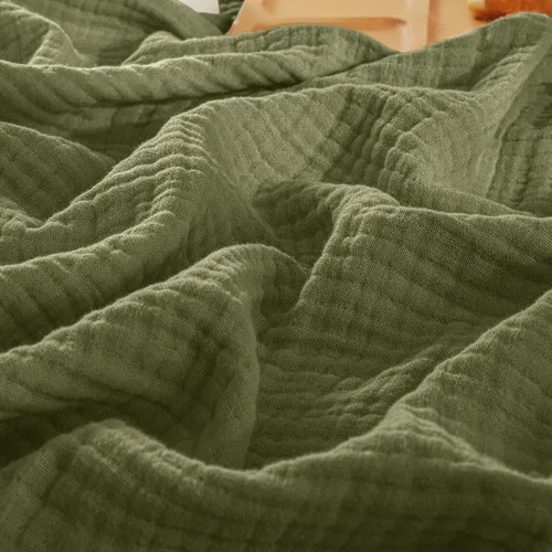Vista 17 de PHF - Manta de muselina 100 % algodón, de 50 x 60 pulgadas, de 4 capas, de gasa ligera, transpirable, manta minimalista suave como una nube