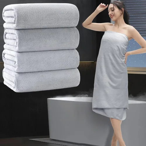 Vista 19 de Toalla de baño extra grande de 4 piezas (35 x 70 pulgadas), toalla de baño ultra suave de gran tamaño, juego de toallas de baño para baño, hotel