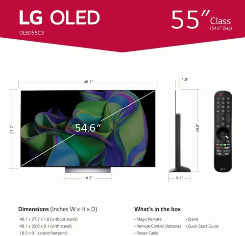 Vista 2 de LG Paquete de TV OLED OLED C3 HDR 4K de 65 pulgadas, frecuencia de actualización de 120 HZ + cable HDMI 2.0 UAX 4K + CPS 24 meses de protección