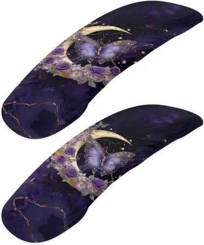 Vista 37 de Fundas para reposabrazos de silla de escritorio con estampado de estrellas de gato, 2 fundas elásticas para reposabrazos de silla de oficina, a