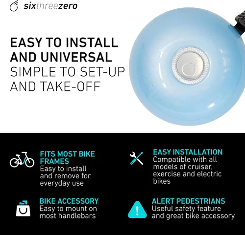Vista 6 de sixthreezero Campana de bicicleta clásica para adultos, hombres, mujeres y niños