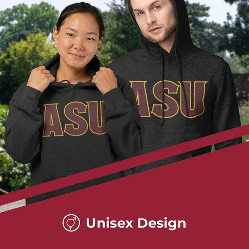 Vista 2 de Campus Colors NCAA Adult Cotton Blend Charcoal Hooded Sweatshirt - Made from Ringspun and Versatility