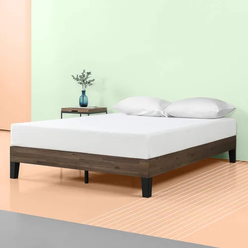 Vista 10 de Zinus Tonja - Marco de cama de plataforma de madera con cabecero, base de colchón con soporte de listones de madera, no necesita somier, fácil