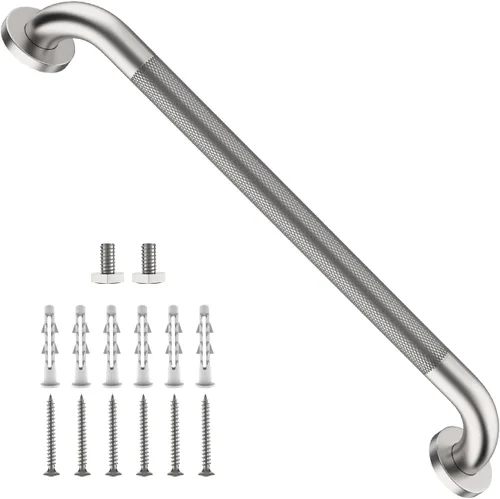 Vista 57 de Barra de agarre para ducha negra de 12 pulgadas con agarre de goma antideslizante, ZUEXT Barra de agarre para baño de acero inoxidable, Barra