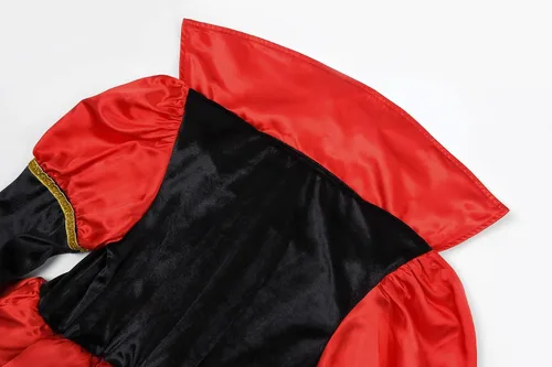 Vista 5 de ReliBeauty Disfraz medieval de vampiro de lujo para niñas, vestido de Halloween con collar