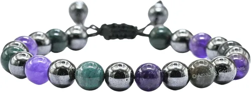 Vista 25 de Amazing Gemstone Pulsera de control de ira – Howlita Amazonita Lava Juego de pulseras para hombres y mujeres, curativa, calmante, ansiedad, alivio
