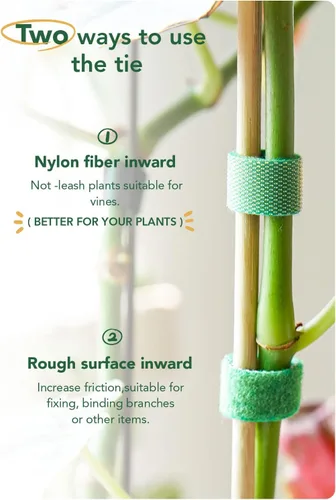 Vista 7 de LE TAUCI Lazos para plantas, cinta de jardín para plantas, soporte reutilizable ajustable más grueso para el crecimiento, agarre fuerte, enredaderas