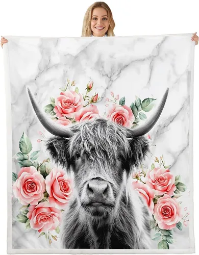 Vista 6 de Erosebridal Manta de franela sherpa de unicornio para niñas, bonito estampado de unicornio, manta de animales mágicos, morado, 40 x 50 pulgadas