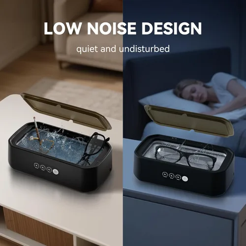 Vista 8 de Limpiador Ultrasónico de Joyas, Máquina Limpiadora de 50KHz con 3 Modos de Temporizador, Tanque de Acero Inoxidable 304 de 22 oz, Máquina Sónica