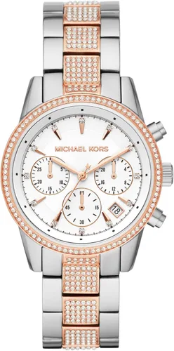 Vista 12 de Michael Kors Bryant - Reloj cronógrafo para mujer de acero inoxidable y cristal pavé