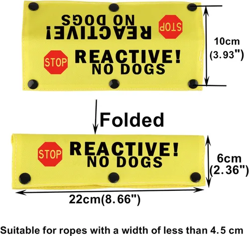 Vista 2 de Divertida correa para perro reactiva sin perros, correa envolvente para perro, regalo de cumpleaños para mascotas (Reactive No Dogs-YE Sleeve)