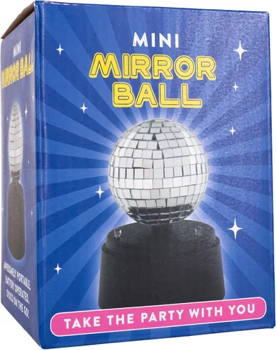 Vista 6 de Fizz Creations Mini Bola de Espejo de Disco LED – Luz de 5 Pulgadas Operada con Batería, Decoración de Fiesta Portátil, Lámpara de Ambiente