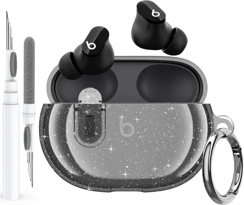 Vista 15 de Olytop para Beats Studio Buds/Buds + Funda Transparente con Cerradura 2021/2023, Funda Protectora de TPU Suave Transparente con Kit de Limpieza