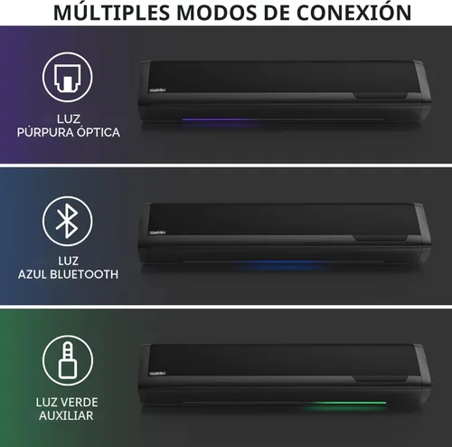 Vista 3 de Saiyin - Barras de sonido para TV con subwoofer, 2.1 graves profundos, pequeña barra de sonido, monitor de altavoces, sistema de sonido envolvente