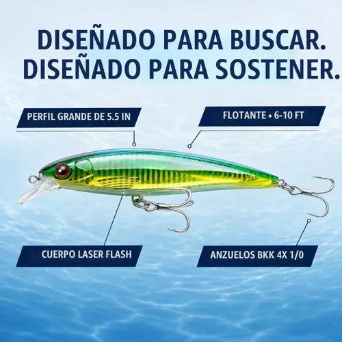 Vista 3 de Saltwater Trolling Lures, Floating Diving Minnow Baits A01-6PCS/1.5OZ-5.5