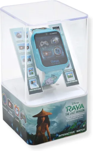 Vista 5 de Accutime Disney Raya the Last Dragon - Reloj inteligente educativo con pantalla táctil para niños niñas niños pequeños - Cámara para selfie