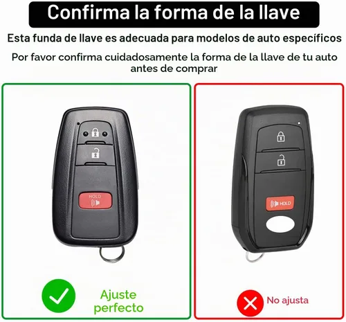 Vista 2 de Funda para llavero para Toyota Corolla Hatchback RAV4 XLE Prius de 3 botones 2019-2022, negro y negro Negro Negro