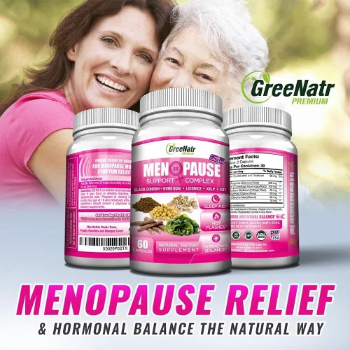 Vista 5 de GreeNatr Suplementos para la menopausia para mujeres, suplementos de perimenopausia para mujeres con Dong Quai y Cohosh negro para la menopausia