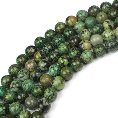 Vista 5 de MJDCB Cuentas de Turquesa Africana Natural Redondas Piedras Sueltas para Hacer Joyas Pulsera Collar Accesorio DIY 15" (4mm)