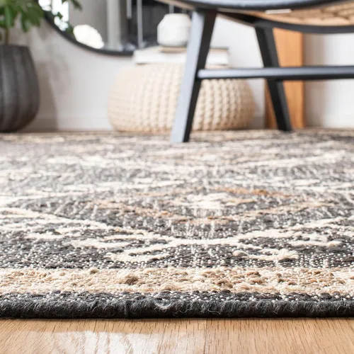 Vista 5 de SAFAVIEH Kilim Collection - Alfombra decorativa de 2 x 3 pies, color negro y marfil, yute de tejido plano hecho a mano, ideal para zonas de alto