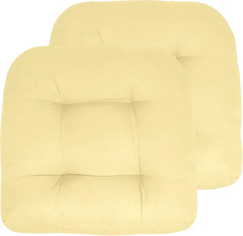 Vista 72 de Sweet Home Collection - Cojines para silla de patio y exterior, almohadillas prémium con relleno grueso y cómodo de fibra, mechones, 19 x 19 Negro