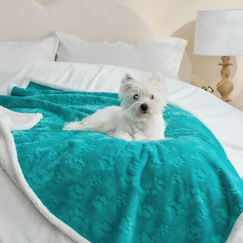 Vista 34 de Manta impermeable calmante para gatos de interior, manta suave y silenciosa de felpa para mascotas, manta gruesa de piel sintética de 500 GSM