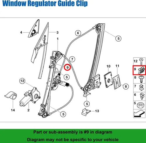 Vista 4 de 20pcs Clip guía del regulador de ventana 51-32-1-938-884 para BMW E36 E92 E34 E32 E85 Z3 Z4 51321938884