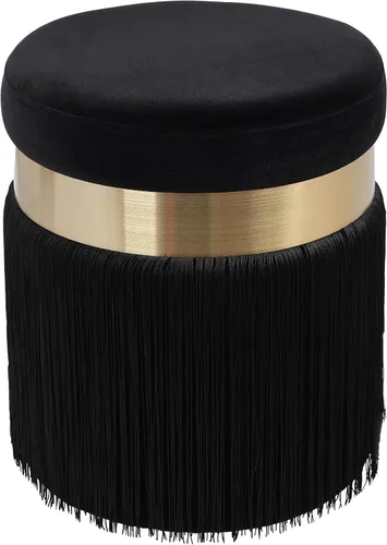 Vista 4 de Tov Furniture Melody - Otomana con borlas (negro)