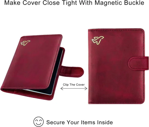 Vista 5 de WALNEW Funda para pasaporte de viaje, pasaporte, tarjetero, cartera