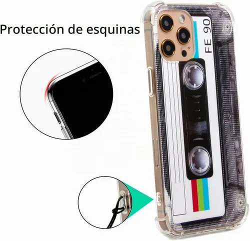 Vista 3 de FAteamll Funda para teléfono con acabado mate, cubierta trasera suave con esquinas reforzadas, TPU suave, carcasa de cinta de casete retro