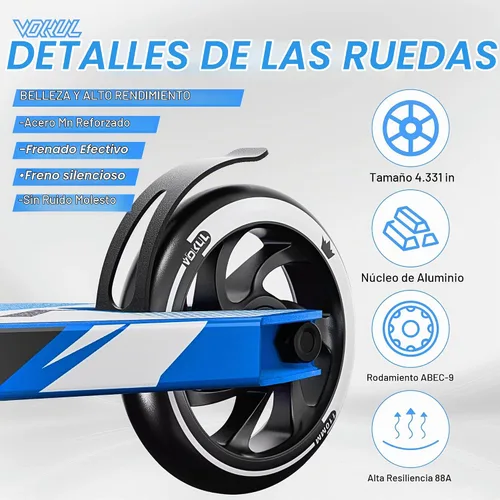 Vista 7 de VOKUL K1 Pro Stunt Trick Scooter para niños de 8 años en adelante, patinete de estilo libre para parque de patinaje en la calle para niños y niñas