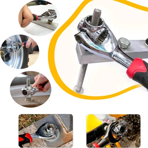 Vista 7 de Llave Universal 52 en 1 Llave de Vaso Herramienta de Llaves Multifunción con Cabezal Giratorio de 360°, Herramienta de Llave para Hogar y Reparación