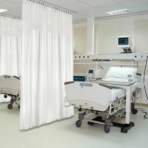 Vista 18 de Frelement Cortina médica con ganchos planos, cortinas divisoras de privacidad para hospital, clínica médica, spa, laboratorio, oficina, guardería